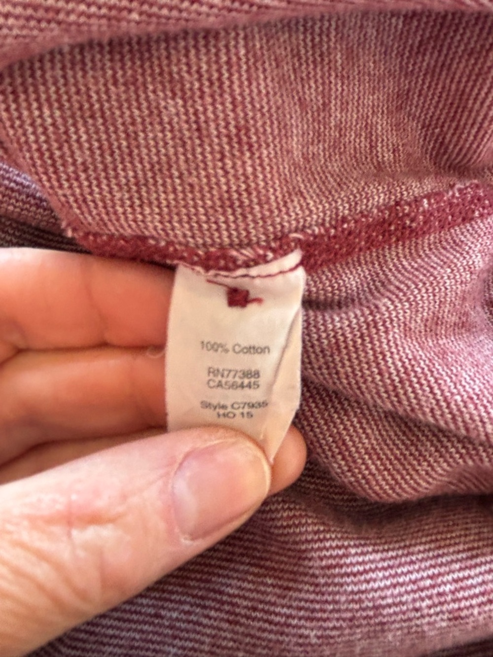 J. Crew Men's Long Sleeve Henley in Heathered Wine 200 - Picture 4 of 4